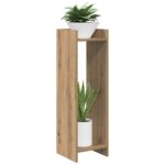 vidaXL Stojan na rastliny s poličkou Remeselný Dub 30 x 30 x 100 cm – Obrázok 3