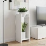 vidaXL Stojan na rastliny s poličkou 2 pcs Biely 30 x 30 x 80 cm