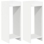 vidaXL Stojan na rastliny s poličkou 2 pcs Biely 30 x 30 x 80 cm – Obrázok 2