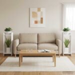 vidaXL Stojan na rastliny s poličkou 2 pcs Biely 30 x 30 x 80 cm – Obrázok 4