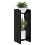 vidaXL Stojan na rastliny s poličkou 2 pcs Čierny Dub 30 x 30 x 80 cm – Obrázok 3