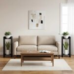 vidaXL Stojan na rastliny s poličkou 2 pcs Čierny Dub 30 x 30 x 80 cm – Obrázok 4