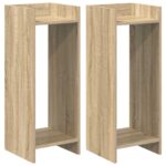 vidaXL Stojan na rastliny s poličkou 2 pcs Sonoma dub 30 x 30 x 80 cm – Obrázok 2