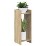 vidaXL Stojan na rastliny s poličkou 2 pcs Sonoma dub 30 x 30 x 80 cm – Obrázok 3