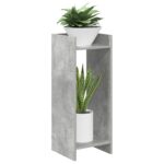 vidaXL Stojan na rastliny s poličkou Betónovo Sivá 30 x 30 x 80 cm – Obrázok 3