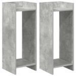vidaXL Stojan na rastliny 2 pcs Betónovo Sivá 30 x 30 x 80 cm – Obrázok 2
