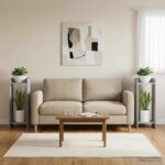 vidaXL Stojan na rastliny 2 pcs Betónovo Sivá 30 x 30 x 80 cm – Obrázok 4