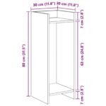 vidaXL Stojan na rastliny Údený Dub 30 x 30 x 80 cm Konštruované drevo – Obrázok 9