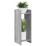 vidaXL Stojan na rastliny s poličkou Sivá Sonoma 30 x 30 x 80 cm – Obrázok 3