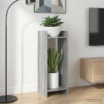 vidaXL Stojan na rastliny s poličkou 2 pcs Sivá Sonoma 30 x 30 x 80 cm