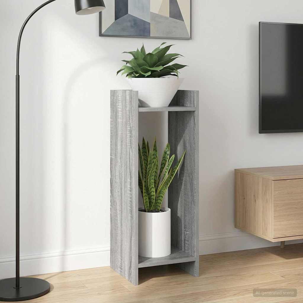 899589_1.jpg vidaXL Stojan na rastliny s poličkou 2 pcs Sivá Sonoma 30 x 30 x 80 cm – Obrázok 1