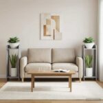 vidaXL Stojan na rastliny s poličkou 2 pcs Sivá Sonoma 30 x 30 x 80 cm – Obrázok 5