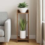 vidaXL Stojan na rastliny s poličkou Staré drevo 30 x 30 x 80 cm – Obrázok 4
