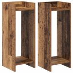 vidaXL Stojan na rastliny s poličkou 2 pcs Staré drevo 30 x 30 x 80 cm – Obrázok 2