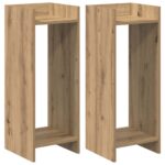 vidaXL Stojan na rastliny 2 pcs Remeselný Dub 30 x 30 x 80 cm – Obrázok 2