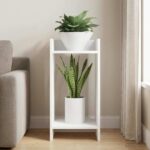 vidaXL Stojan na rastliny Biely 30 x 30 x 60 cm Konštruované drevo – Obrázok 4