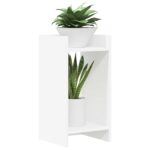 vidaXL Stojan na rastliny s poličkou 2 pcs Biely 30 x 30 x 60 cm – Obrázok 3