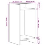 vidaXL Stojan na rastliny s poličkou Čierny Dub 30 x 30 x 60 cm – Obrázok 9