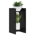 vidaXL Stojan na rastliny s poličkou Čierny Dub 30 x 30 x 60 cm – Obrázok 3