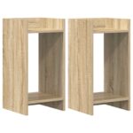 vidaXL Stojan na rastliny s poličkou 2 pcs Sonoma dub 30 x 30 x 60 cm – Obrázok 2