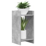 vidaXL Stojan na rastliny s poličkou Betónovo Sivá 30 x 30 x 60 cm – Obrázok 3