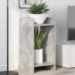 vidaXL Stojan na rastliny s poličkou Betónovo Sivá 30 x 30 x 60 cm – Obrázok 4