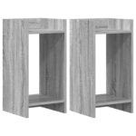 vidaXL Stojan na rastliny s poličkou 2 pcs Sivá Sonoma 30 x 30 x 60 cm – Obrázok 2