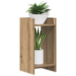 vidaXL Stojan na rastliny s poličkou Remeselný Dub 30 x 30 x 60 cm – Obrázok 3