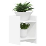 vidaXL Stojan na rastliny s poličkou 2 pcs Biely 30 x 30 x 40 cm – Obrázok 3