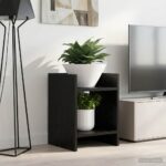 vidaXL Stojan na rastliny s poličkou 2 pcs Čierny Dub 30 x 30 x 40 cm