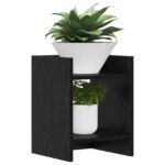 vidaXL Stojan na rastliny s poličkou 2 pcs Čierny Dub 30 x 30 x 40 cm – Obrázok 3