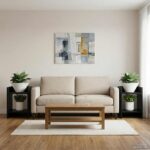 vidaXL Stojan na rastliny s poličkou 2 pcs Čierny Dub 30 x 30 x 40 cm – Obrázok 4