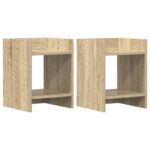vidaXL Stojan na rastliny s poličkou 2 pcs Sonoma dub 30 x 30 x 40 cm – Obrázok 2