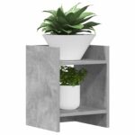 vidaXL Stojan na rastliny s poličkou Betónovo Sivá 30 x 30 x 40 cm – Obrázok 3