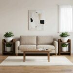 vidaXL Stojan na rastliny s poličkou 2 pcs Údený Dub 30 x 30 x 40 cm