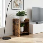 vidaXL Stojan na rastliny s poličkou 2 pcs Údený Dub 30 x 30 x 40 cm – Obrázok 4