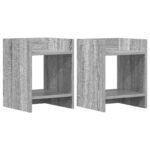 vidaXL Stojan na rastliny s poličkou 2 pcs Sivá Sonoma 30 x 30 x 40 cm – Obrázok 2