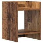 vidaXL Stojan na rastliny s poličkou 2 pcs Staré drevo 30 x 30 x 40 cm – Obrázok 5