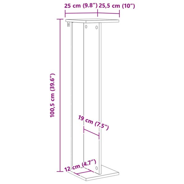 vidaXL Stojan na rastliny 2 pcs Biely 25 x 25,5 x 100,5 cm – Obrázok 10