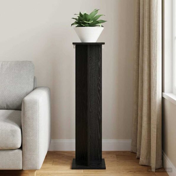 vidaXL Stojan na rastliny Čierny Dub 25 x 25,5 x 100,5 cm – Obrázok 4