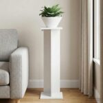 vidaXL Stojan na rastliny Biely 25 x 25,5 x 80,5 cm Konštruované drevo – Obrázok 4