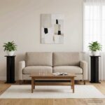 vidaXL Stojan na rastliny 2 pcs Čierny Dub 25 x 25,5 x 80,5 cm