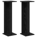 vidaXL Stojan na rastliny 2 pcs Čierny Dub 25 x 25,5 x 80,5 cm – Obrázok 2