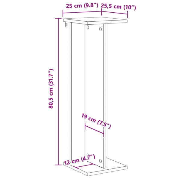 vidaXL Stojan na rastliny Údený Dub 25 x 25,5 x 80,5 cm – Obrázok 9