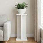 vidaXL Stojan na rastliny Biely 25 x 25,5 x 60,5 cm Konštruované drevo – Obrázok 4