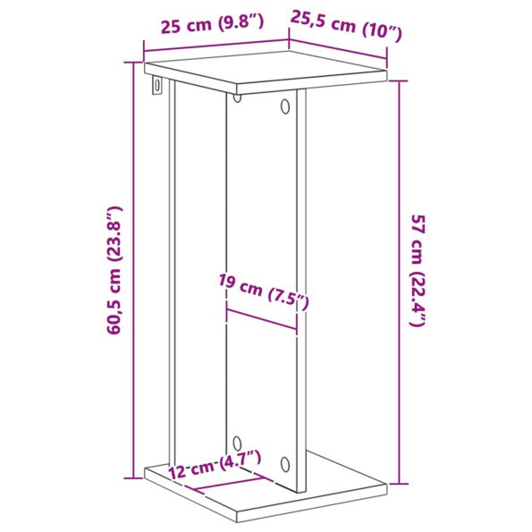vidaXL Stojan na rastliny 2 pcs Biely 25 x 25,5 x 60,5 cm – Obrázok 10