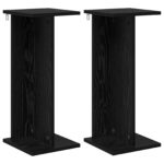 vidaXL Stojan na rastliny 2 pcs Čierny Dub 25 x 25,5 x 60,5 cm – Obrázok 2