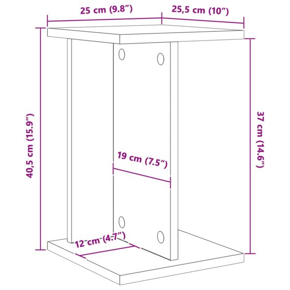 vidaXL Stojan na rastliny 2 pcs Údený Dub 25 x 25,5 x 40,5 cm – Obrázok 11