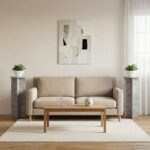 vidaXL Stojan na rastliny 2 pcs Betónovo sivá Ø40 x 100 cm – Obrázok 4