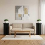 vidaXL Stojan na rastliny 2 pcs Čierna 40 x 40 x 80 cm